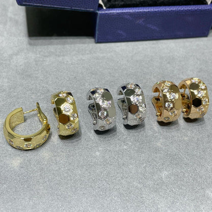 [Bijoux de luxe]Boucles d'oreilles créoles en diamant Bee Love 