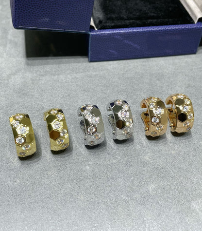 [Bijoux de luxe]Boucles d'oreilles créoles en diamant Bee Love 