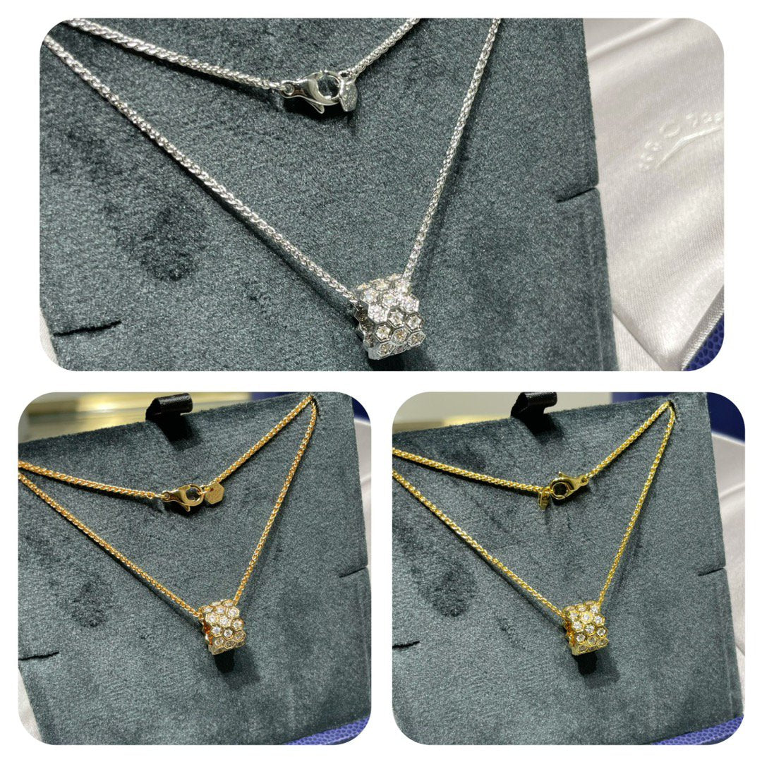 [Luxe Jewelry]BEE LOVE DIAMOND PAVED 3 ROW NECKLACE