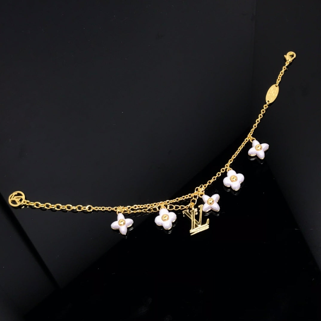 [Bijoux de luxe] Bracelet en or avec logo 6 motifs étoiles et soleil