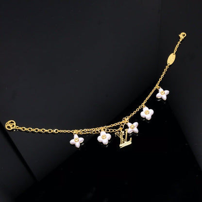 [Bijoux de luxe] Bracelet en or avec logo 6 motifs étoiles et soleil