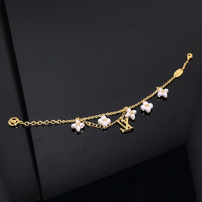 [Bijoux de luxe] Bracelet en or avec logo 6 motifs étoiles et soleil
