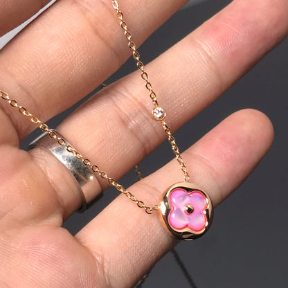 [Bijoux de luxe] COLLIER EN OR ROSE ET NACRE COLOR BLOSSOM