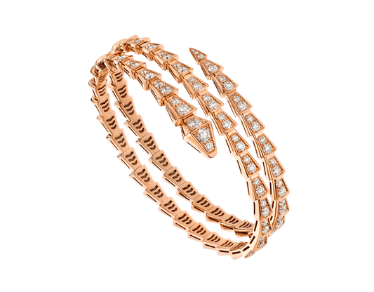 [Luxe Jewelry]SERPENTI BRACELET PINK GOLD DIAMOND DOUBLE ROW