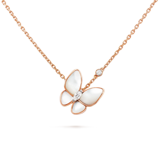 [Luxe Jewelry]BUTTERFLY MOP DIAMOND NECKLACE