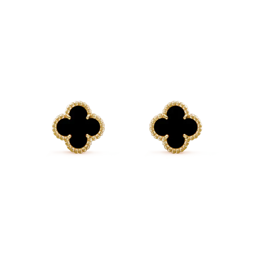 [Luxe Jewelry]CLOVER MINI 9.5MM BLACK MOP EARRINGS