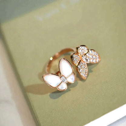 [Bijoux de luxe] BAGUE PAPILLON DOUBLE DIAMANT