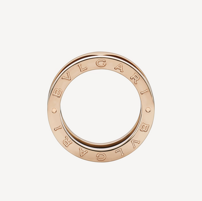 [Luxe Jewelry]ZERO 1 TWO-BAND LOOPS AND BLACK CERAMIC PINK GOLD RING