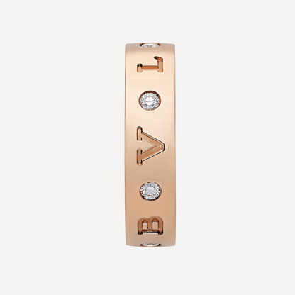 [Luxe Jewelry]ZERO 1 ESSENTIAL PINK GOLD BAND WITH DIAMONDS RING