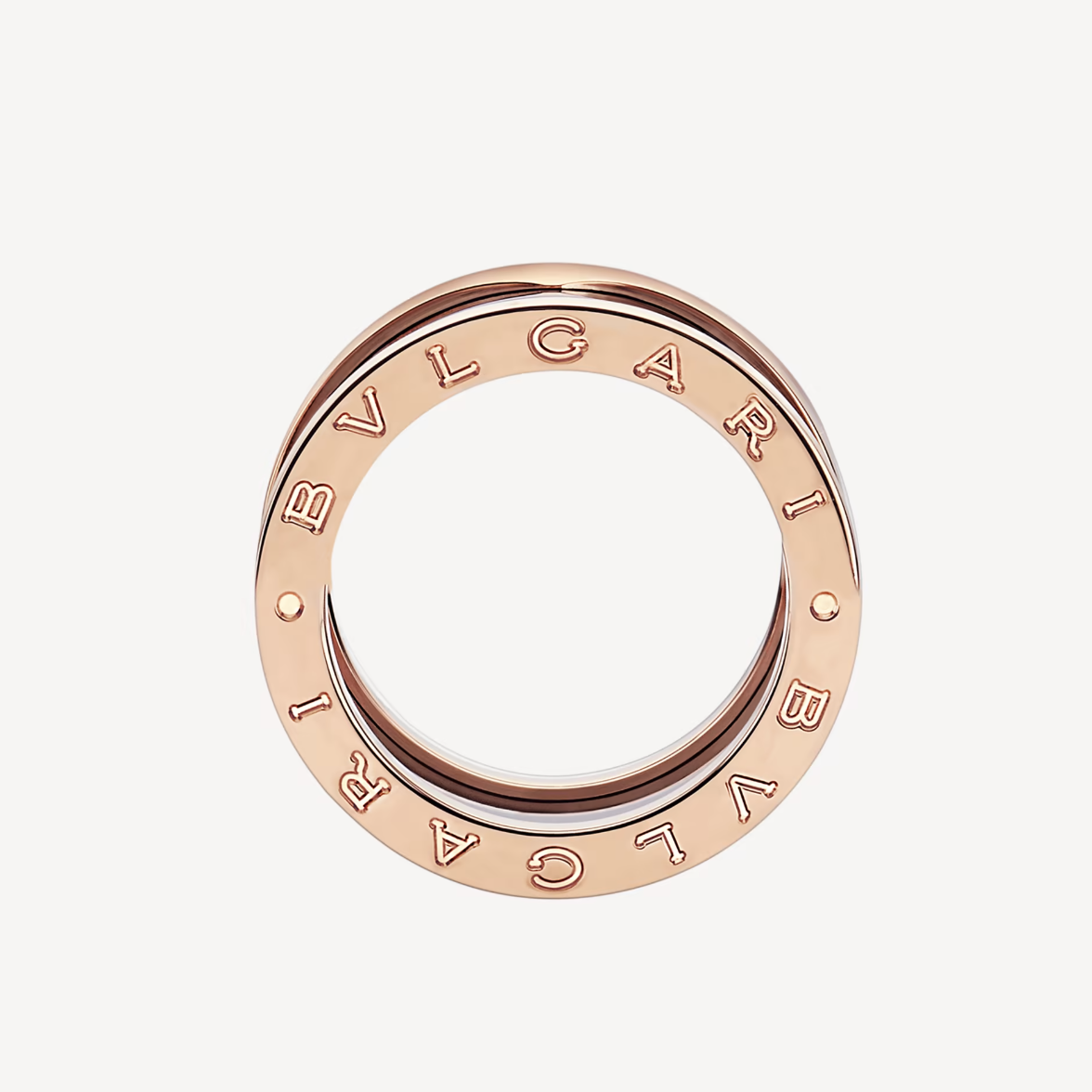 [Luxe Jewelry]ZERO 1 FOUR-BAND LOOPS AND BLACK CERAMIC SPIRAL PINK GOLD RING