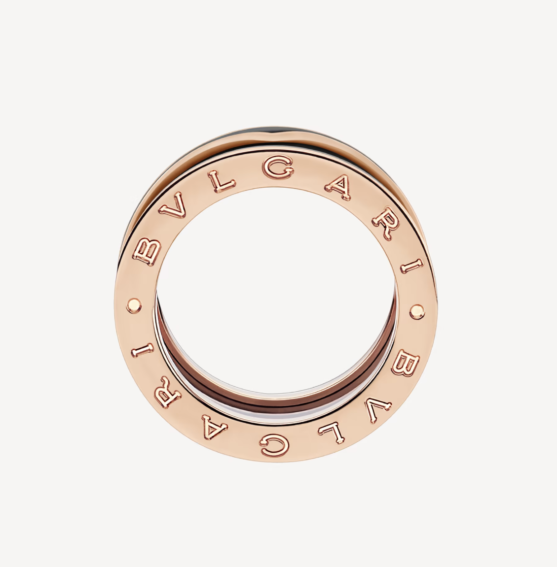 [Bijoux de luxe] ZERO 1 BAGUE DEUX BANDES EN OR ROSE ET CÉRAMIQUE NOIRE MATTE