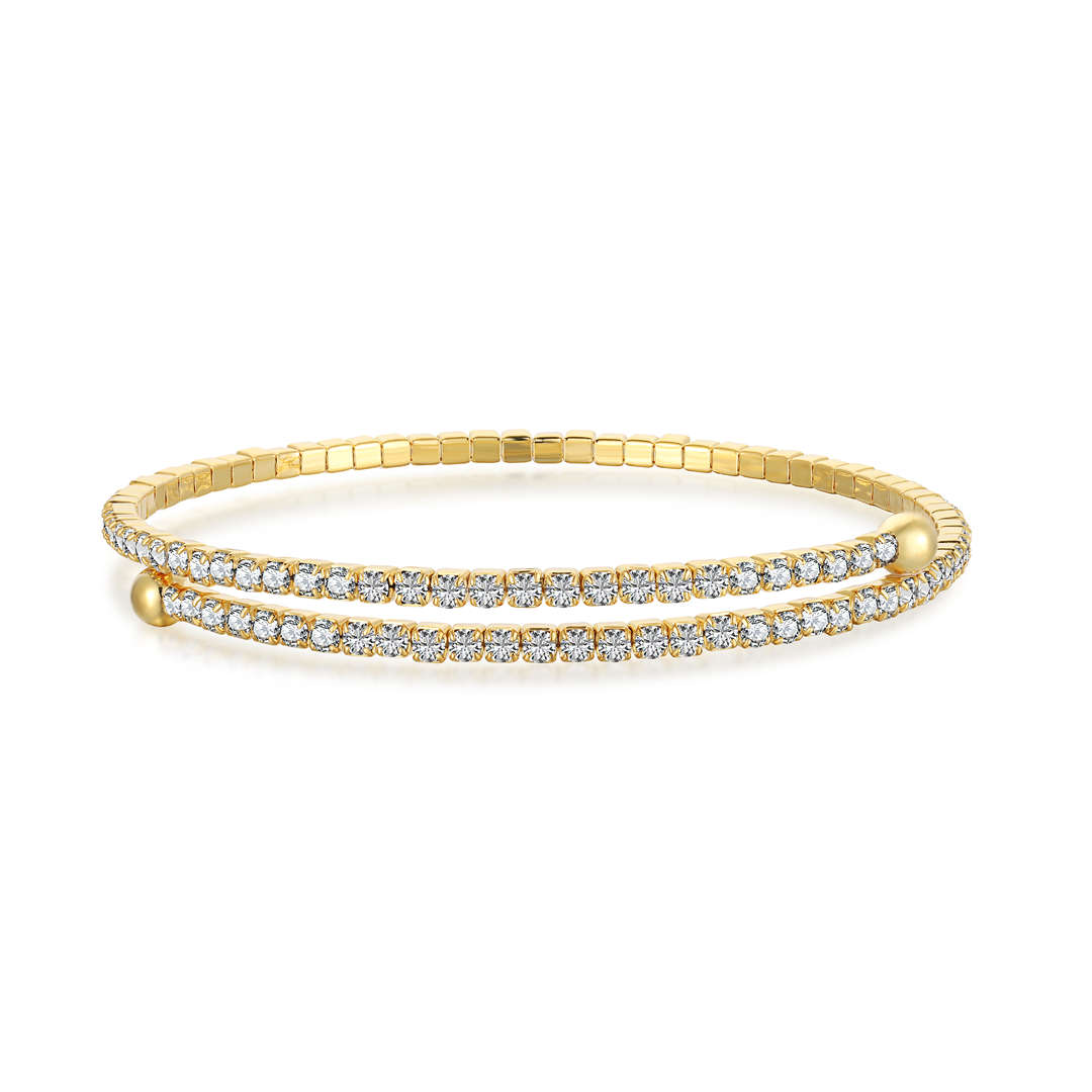 [Luxe Jewelry]Row of Diamonds Round Fashion Bracelet