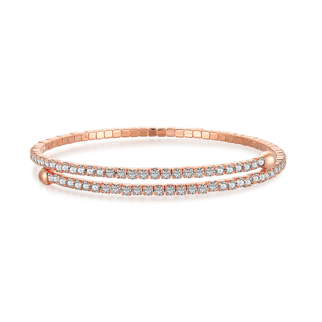 [Luxe Jewelry]Row of Diamonds Round Fashion Bracelet