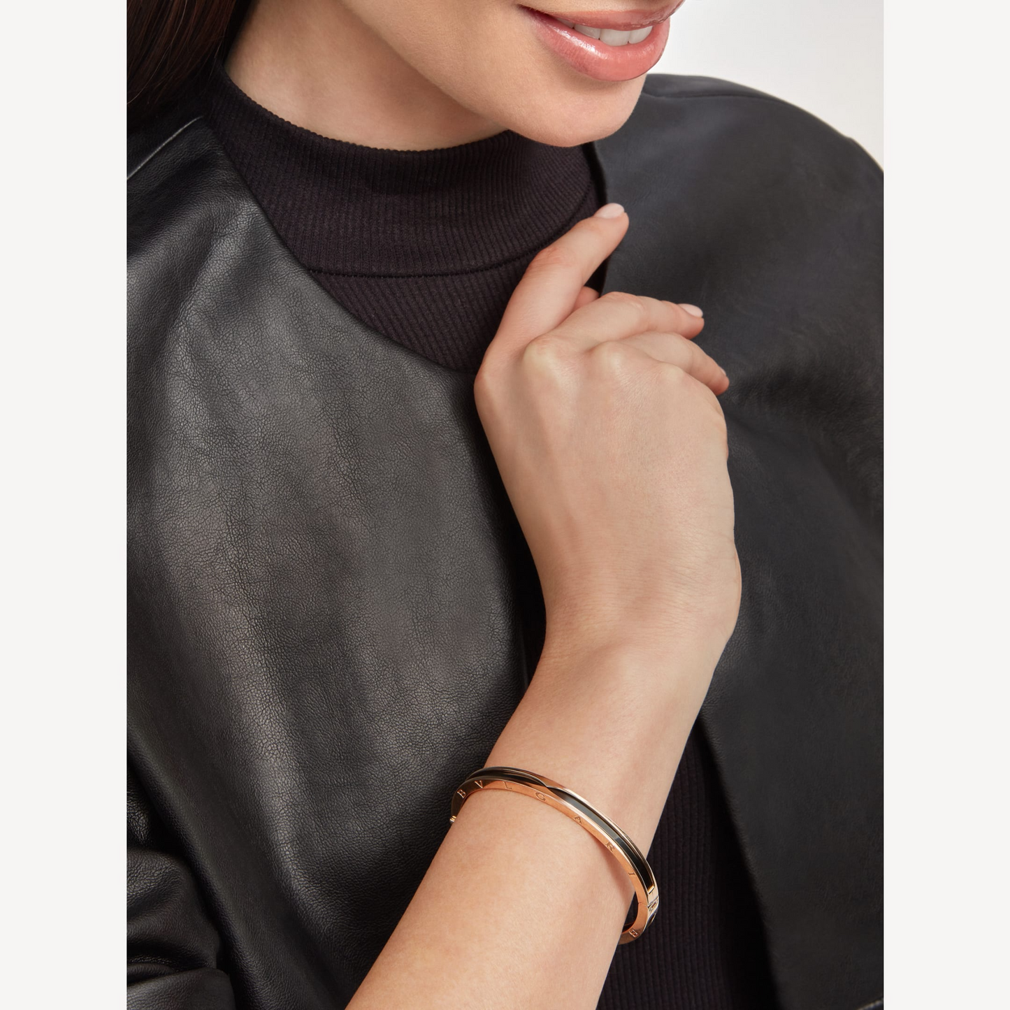 [Luxe Jewelry]ZERO 1 PINK GOLD WITH BLACK CERAMIC BRACELET