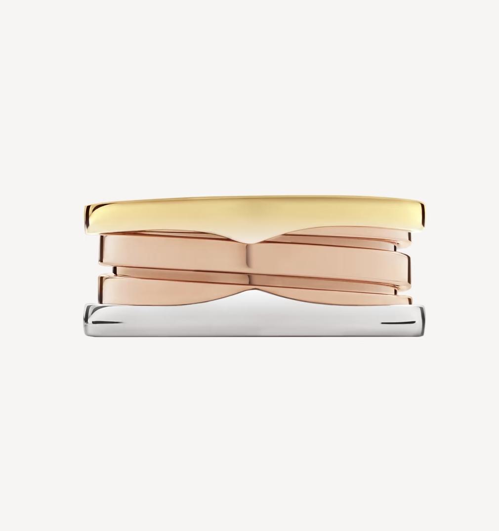 [Luxe Jewelry]ZERO 1 THREE-BAND ROSE WHITE AND YELLOW RING