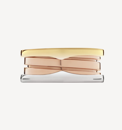 [Luxe Jewelry]ZERO 1 THREE-BAND ROSE WHITE AND YELLOW RING