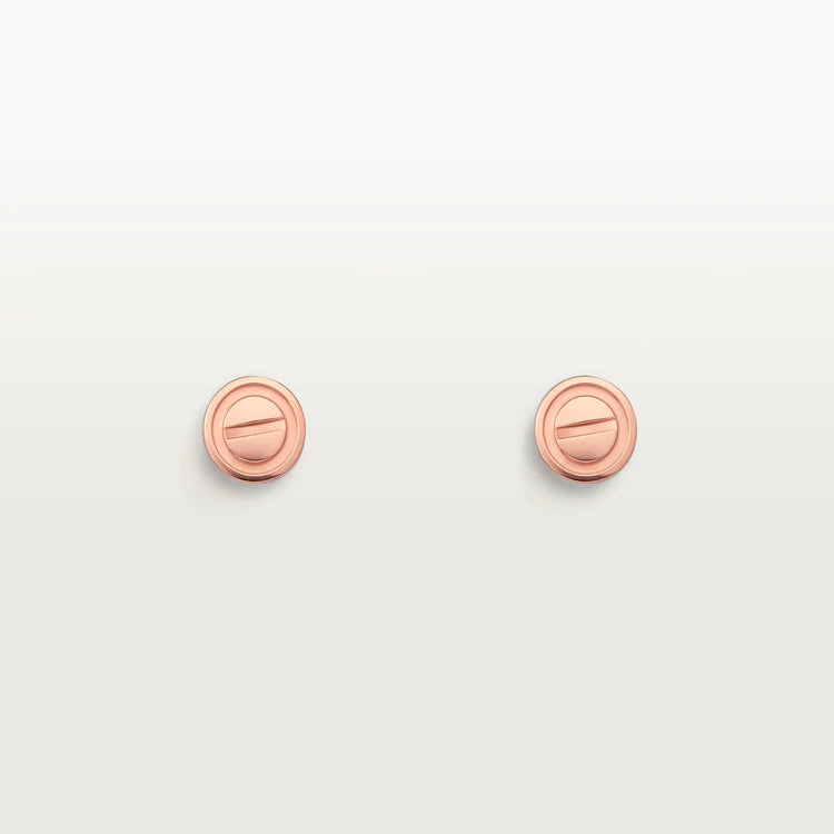 [Luxe Jewelry]LOVE EARRINGS PINK GOLD 10MM
