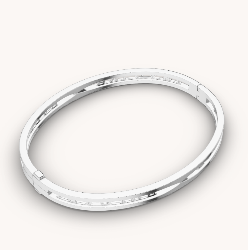 [Luxe Jewelry]ZERO 1 SPIRAL LOGO SILVER BRACELET