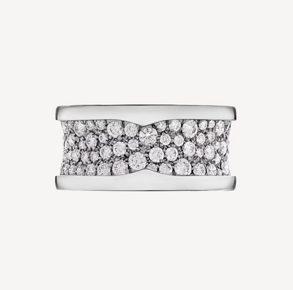 [Luxe Jewelry]ZERO 1 WITH PAVED DIAMONDS ON THE SPIRAL RING