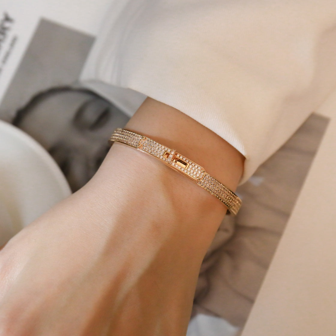 [Luxe Jewelry]KELLY BRACELET DIAMOND PAVED