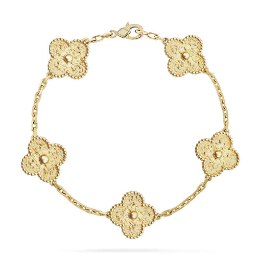[Bijoux de luxe] BRACELET BRONZÉ 5 MOTIFS CLOVER 