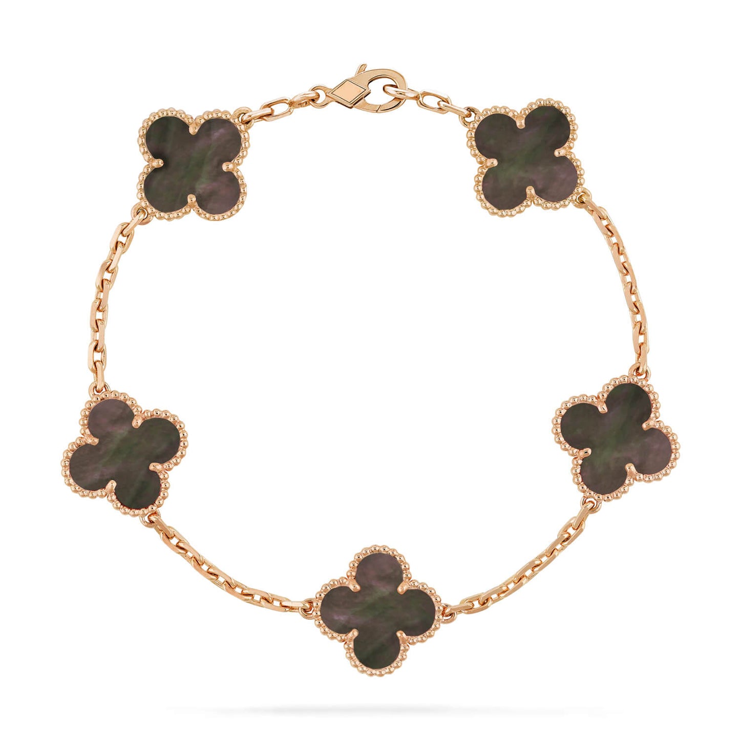 [Luxe Jewelry]CLOVER 5 MOTIF GRAY MOP  BRACELET