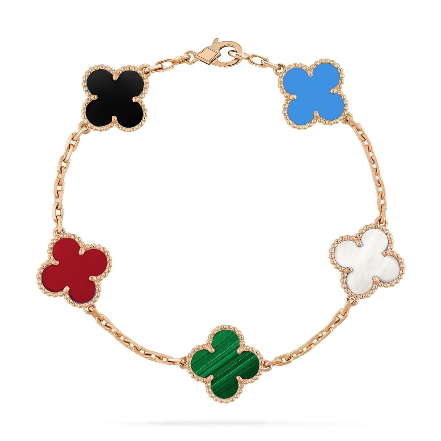 [Bijoux de luxe] BRACELET TRÈFLE 5 MOTIFS MULTICOLORE