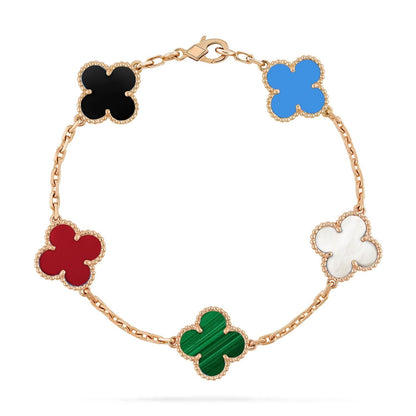 [Bijoux de luxe] BRACELET TRÈFLE 5 MOTIFS MULTICOLORE