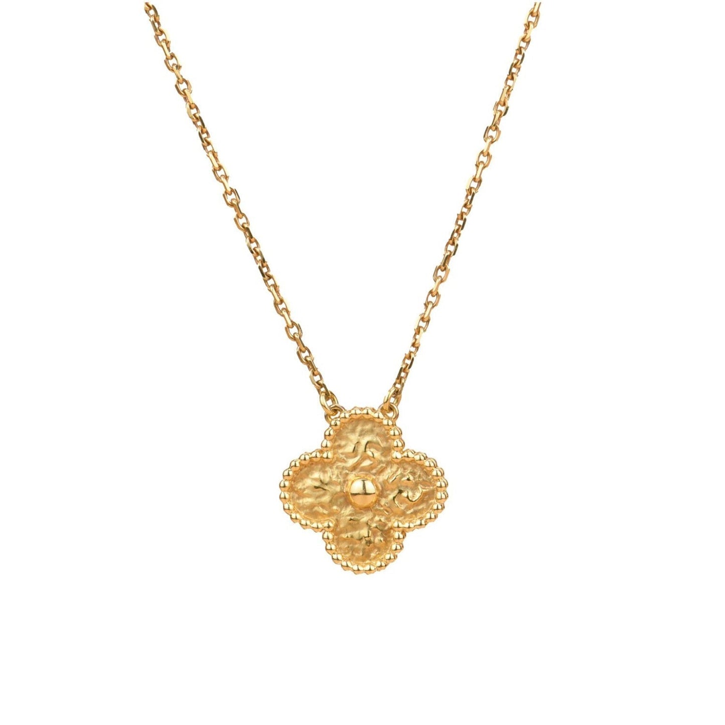 [Luxe Jewelry]CLOVER 15MM  BRONZING NECKLACE