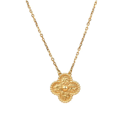[Luxe Jewelry]CLOVER 15MM  BRONZING NECKLACE