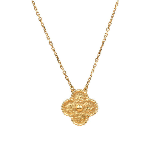 [Luxe Jewelry]CLOVER 15MM  BRONZING NECKLACE