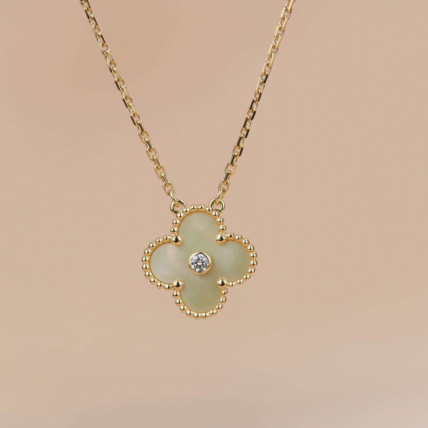 [Bijoux de luxe] Collier Clover 15 mm en or et nacre