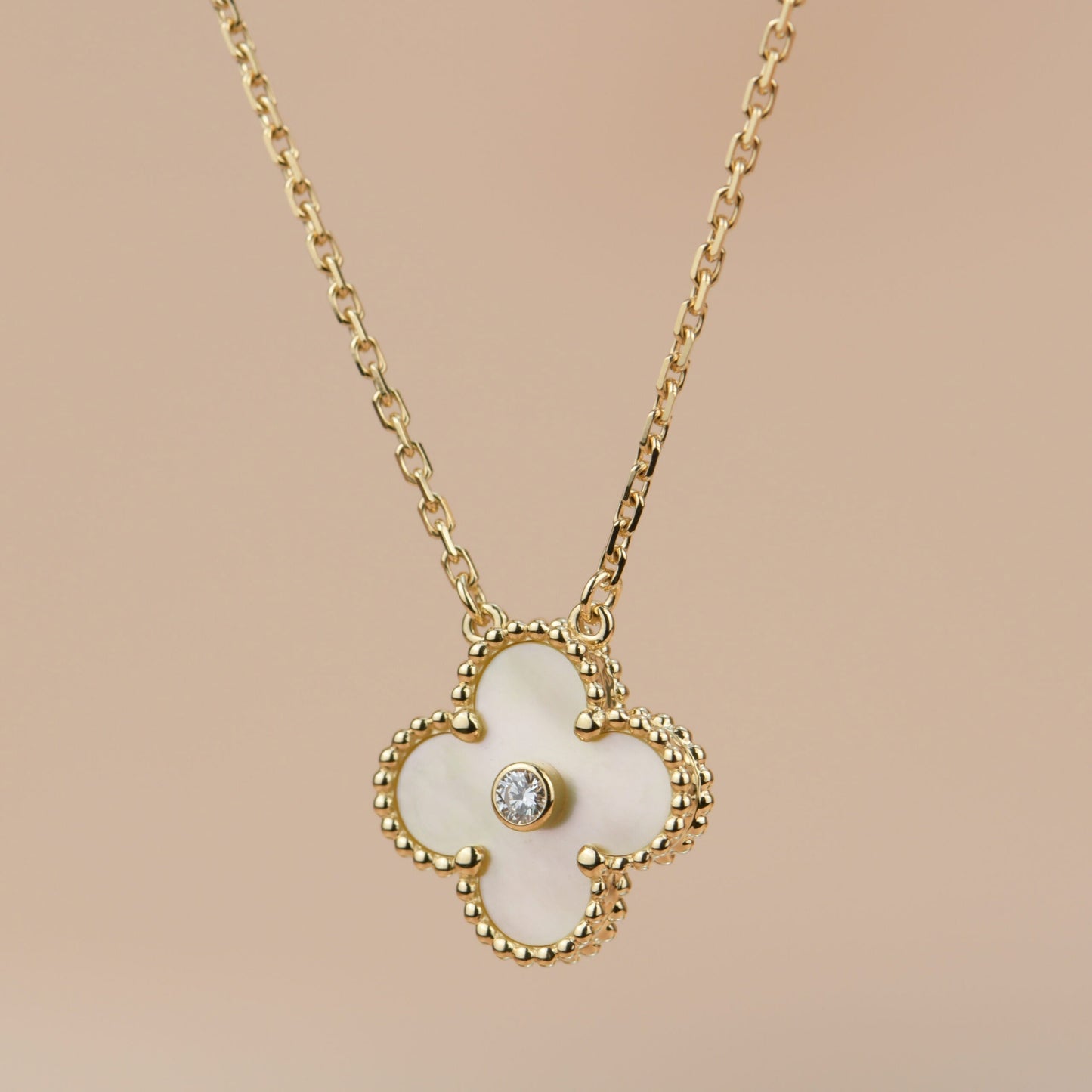 [Bijoux de luxe] Collier Clover 15 mm en or et nacre