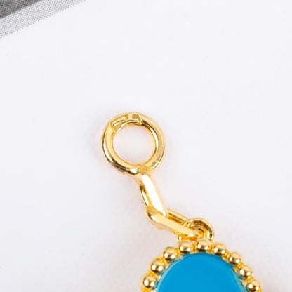 [Luxe Jewelry]CLOVER 5 MOTIFS TURQUOISE BRACELET