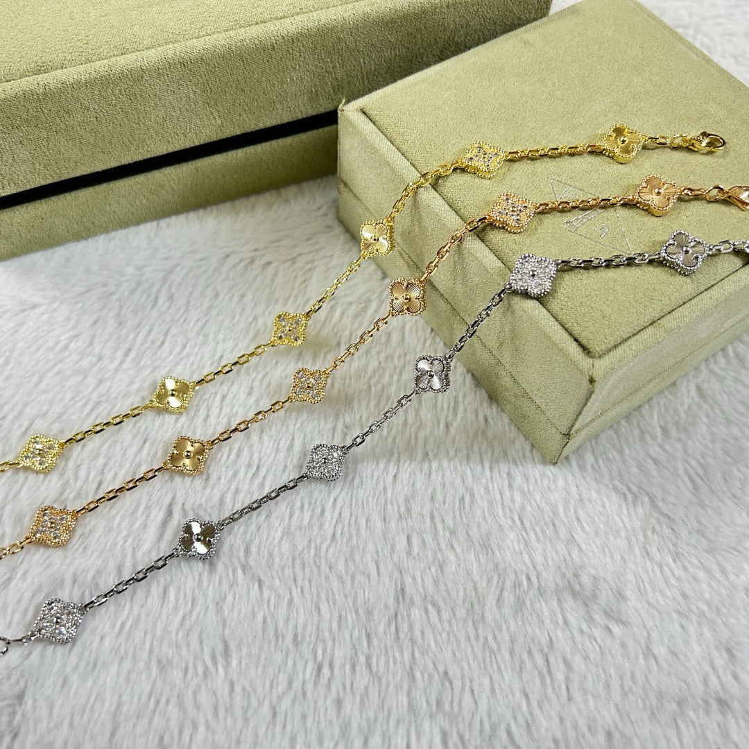 [Bijoux de luxe] BRACELET LASER DIAMANT À 6 MOTIFS CLOVER