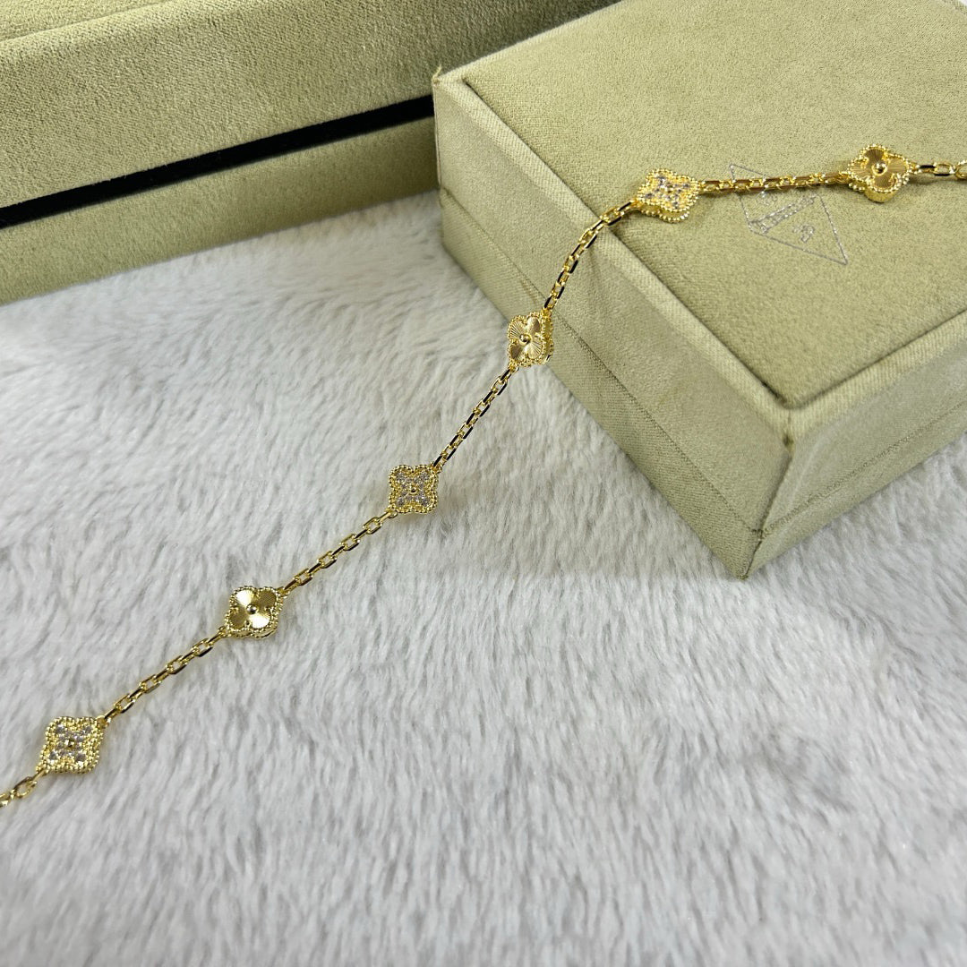 [Bijoux de luxe] BRACELET LASER DIAMANT À 6 MOTIFS CLOVER