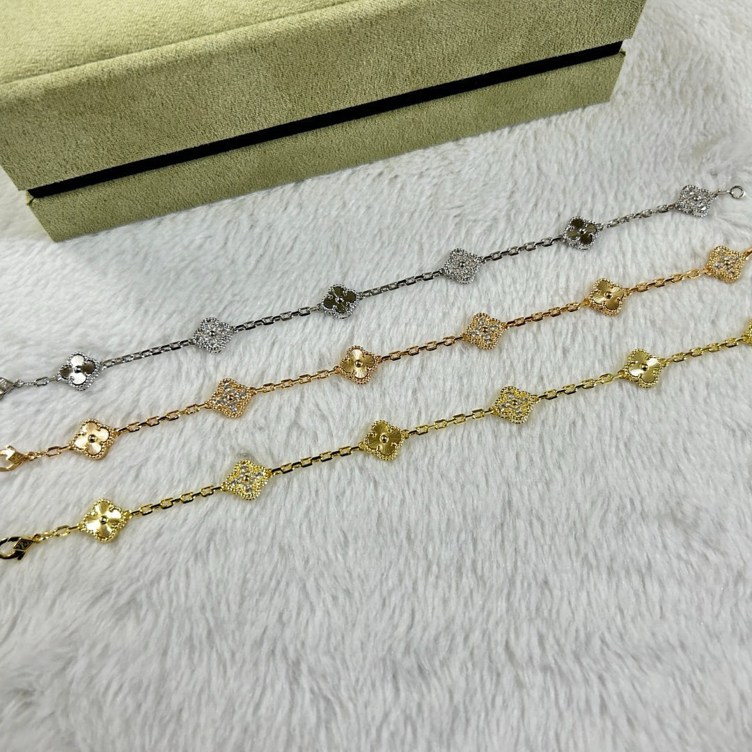 [Bijoux de luxe] BRACELET LASER DIAMANT À 6 MOTIFS CLOVER
