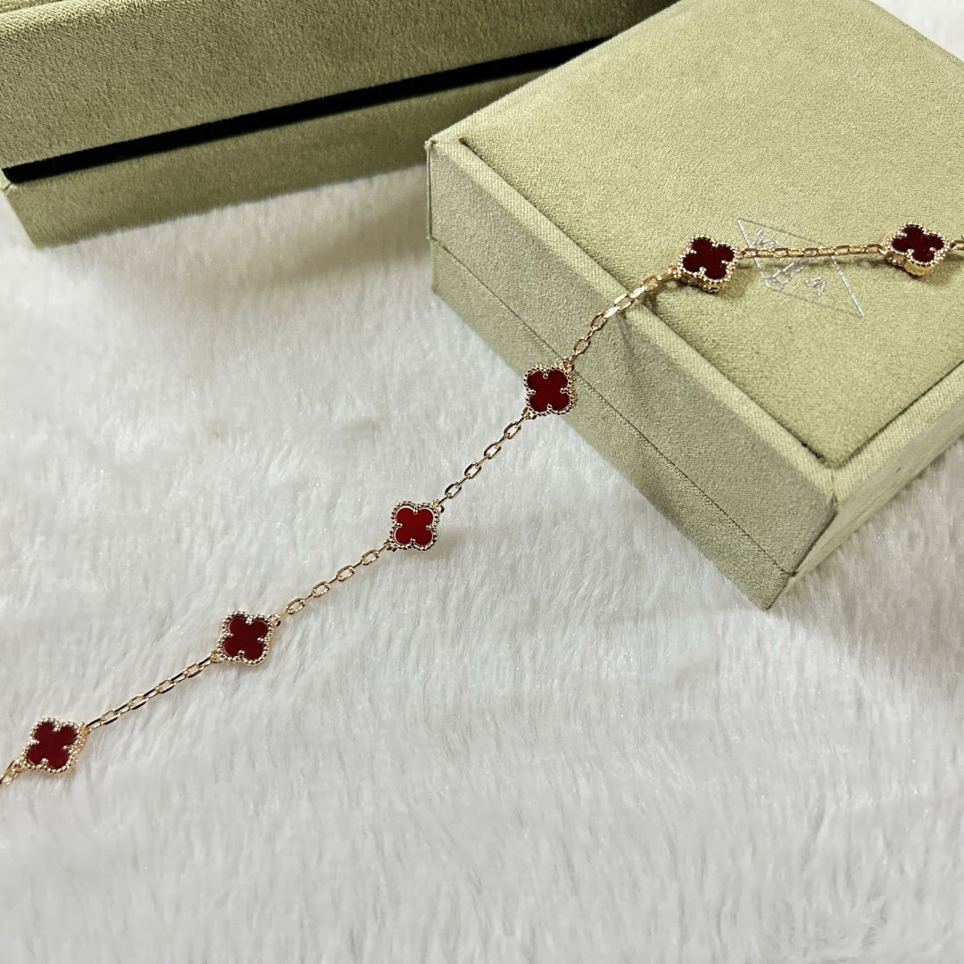 [Bijoux de luxe] Bracelet en agate rouge à six motifs