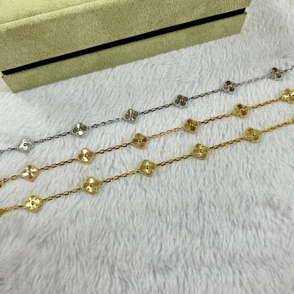 [Bijoux de luxe] Bracelet diamant à 6 motifs de trèfle