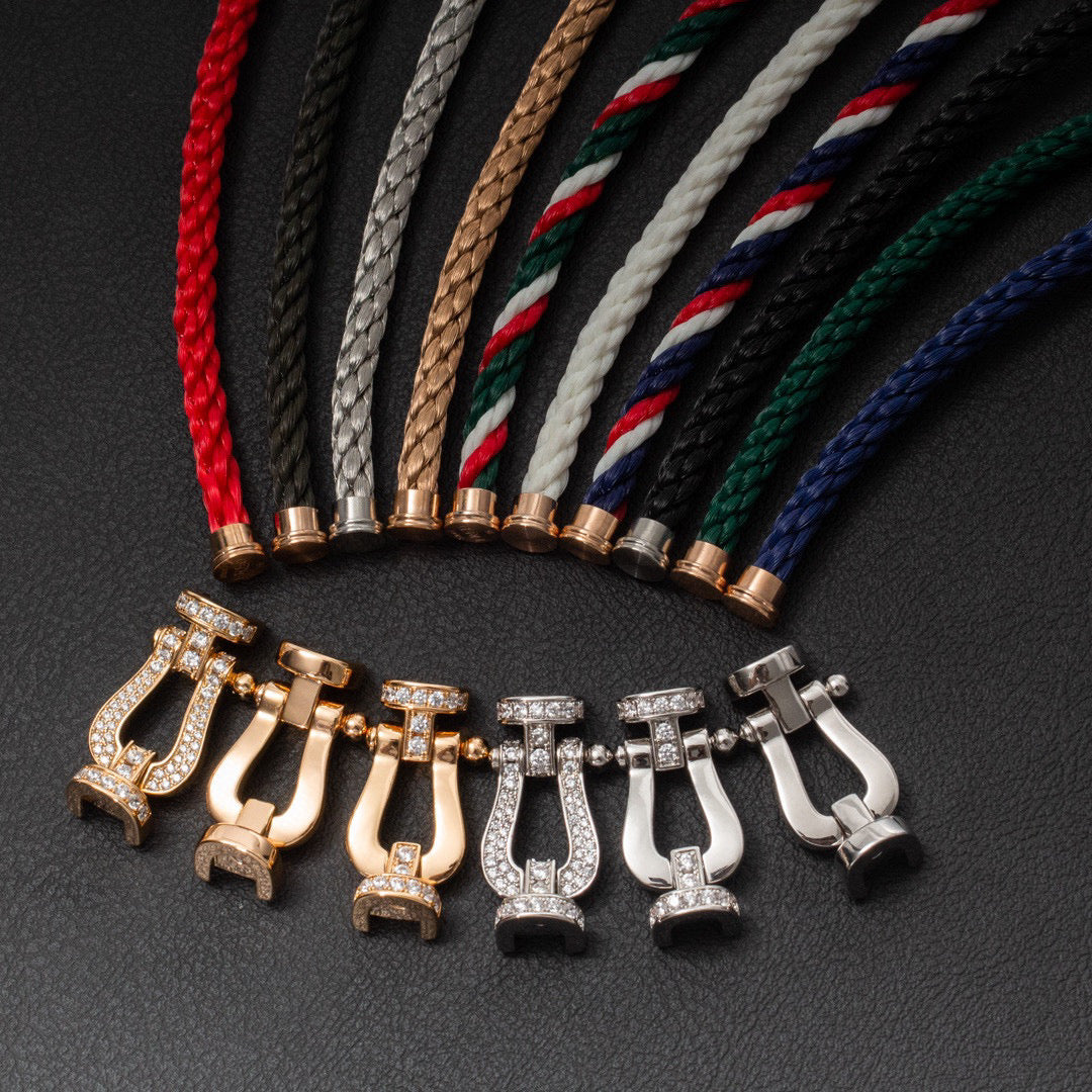 [Bijoux de luxe] BRACELET FORCE LARGE FER À CHEVAL SANS DIAMANT ARGENT