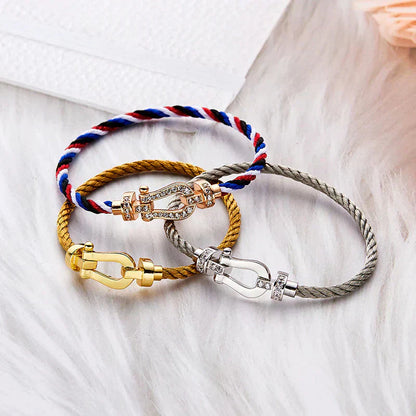[Bijoux de luxe] BRACELET FORCE LARGE FER À CHEVAL SANS DIAMANT OR