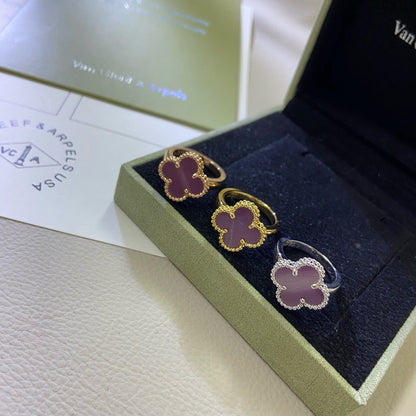 [Bijoux de luxe] BAGUE TRÈFLE VIOLET