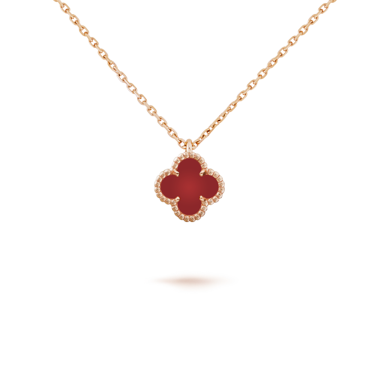 [Bijoux de luxe] Collier Clover Mini Cornaline Blanche 9,5 mm