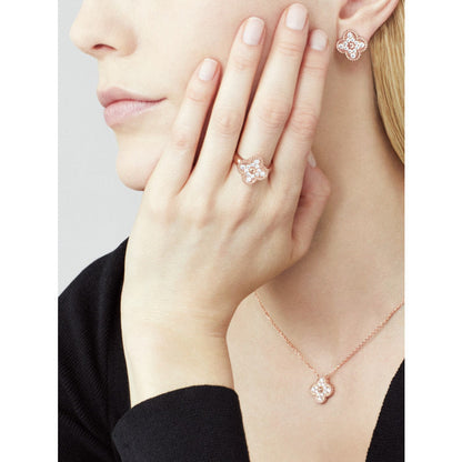 [Luxe Jewelry]CLOVER 15MM DIAMOND SINGLE FLOWER NECKLACE
