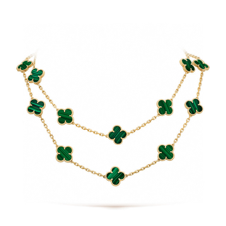 [Bijoux de luxe] TRÈFLE 20 MOTIFS MALACHITE OR