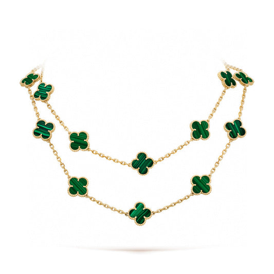 [Luxe Jewelry]CLOVER 20 MOTIFS MALACHITE GOLD