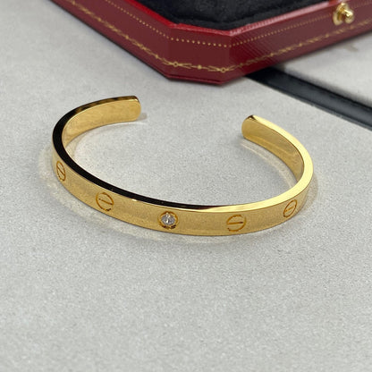 [Bijoux de luxe] Bracelet Love 6,1 mm 1 diamant manchette ouverte 