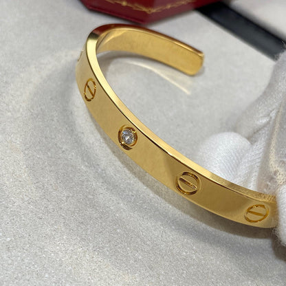 [Bijoux de luxe] Bracelet Love 6,1 mm 1 diamant manchette ouverte 