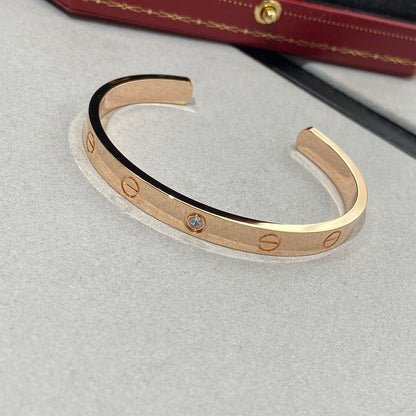 [Bijoux de luxe] Bracelet Love 6,1 mm 1 diamant manchette ouverte 