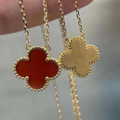 [Bijoux de luxe] Collier à fleur unique en cornaline 15 mm
